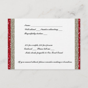 Extravagantes Silber und rotes Ereignis UAWG RSVP Karte