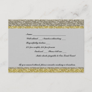Extravagantes silbernes GoldGlitzer-Ereignis UAWG RSVP Karte