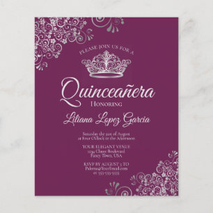 Extravagantes Silver & Plum BUDGET Quinceañera Ein