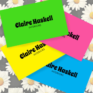 Extravagantes Skript Bold Lime Green Chic Minimal Visitenkarte