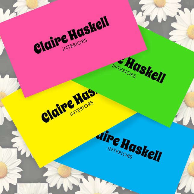 Extravagantes Skript Fett Hot Pink Chic Minimal Visitenkarte (Fancy Script Bold Hot Pink Chic Minimal Business Card
)