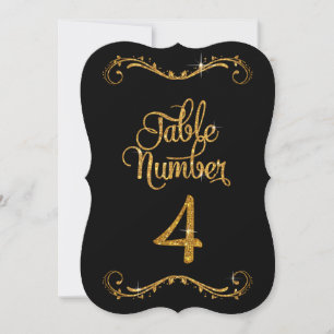 Extravagantes Skript Glitzer Tischnummer 4 Empfang