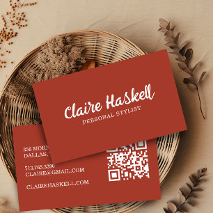 Extravagantes Skript Minimalistischer Herbst QR-Co Visitenkarte