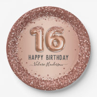 Extravagantes Skript Rosa Glitzer Happy 16. Geburt
