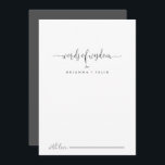 Extravagantes Skripteinprägen der Weisheitsratenka Hinweiskarte<br><div class="desc">Dieses extravagante Skript Hochzeitsworte der Weisheitsratenkarte ist perfekt für eine moderne Hochzeit. Das einfache und elegante Design zeichnet sich durch klassische und extravagante Schriftzeichen in Schwarz und Grau aus. Diese Karten sind ideal für Hochzeiten, Brautparty, Babydusche, Graduiertenfest u.v.m. Personalisieren Sie die Karten mit den Namen der Braut und Bräutigam, den...</div>