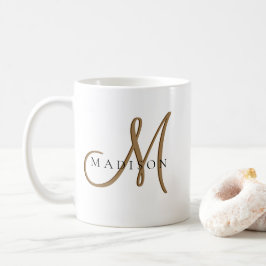 Extravagantes, stylisches Black and Gold Monogram  Kaffeetasse