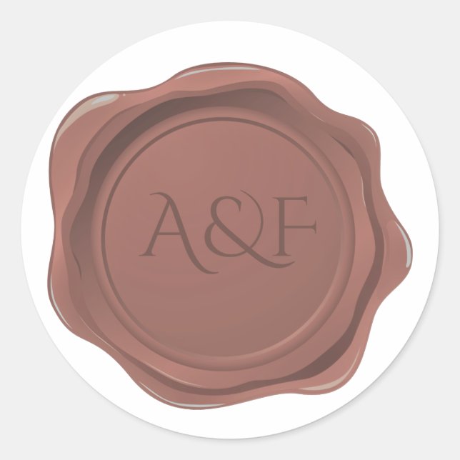 Extravagantes Terra Cotta Wax Personalisiertes Sie Runder Aufkleber (Vorderseite)