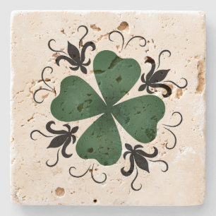 Extravagantes Viktorianisches Kleeblatt St Patrick Steinuntersetzer
