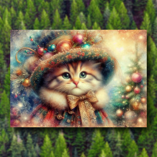 Extravagantes Viktorianisches Weihnachtsbaum Verse Feiertagskarte