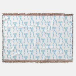 Extravagantes Watercolor Blue Bow-Muster Decke