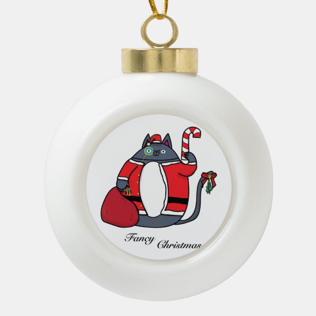 Extravagantes Weihnachten Keramik Kugel-Ornament (Vorderseite)