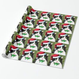 Extravagantes Weihnachts Tuxedo Cat Wrapping Paper Geschenkpapier