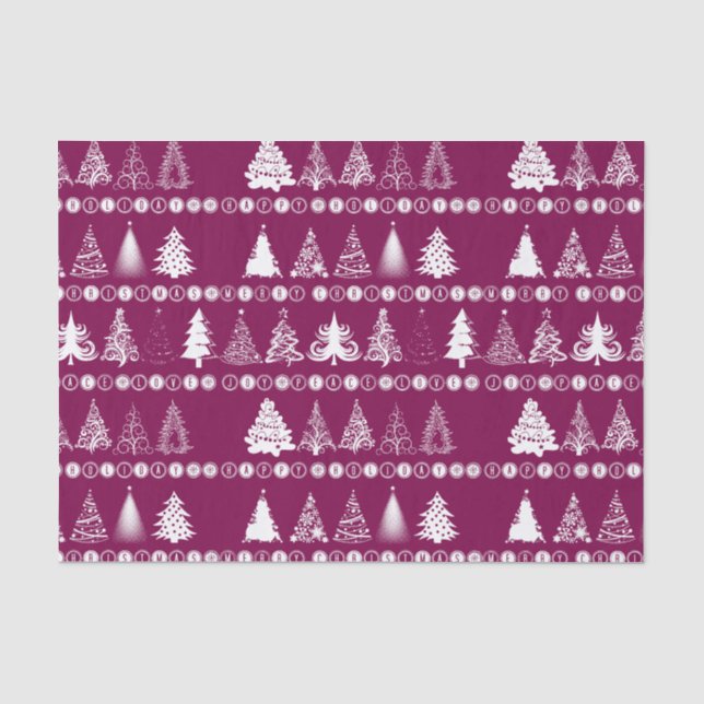 Extravagantes Weihnachtsbaum-Lila Tissue Seidenpapier (Vorderseite)