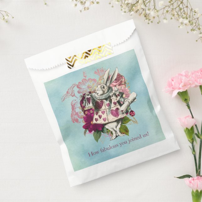 Extravagantes Wonderland Weißes Kaninchen-Party Geschenktütchen (Versiegelt)