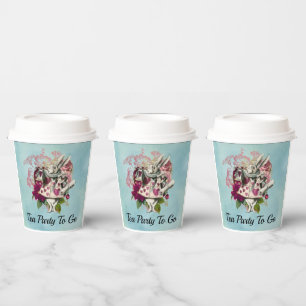 Extravagantes Wonderland Weißes Kaninchen Tee Par Pappbecher
