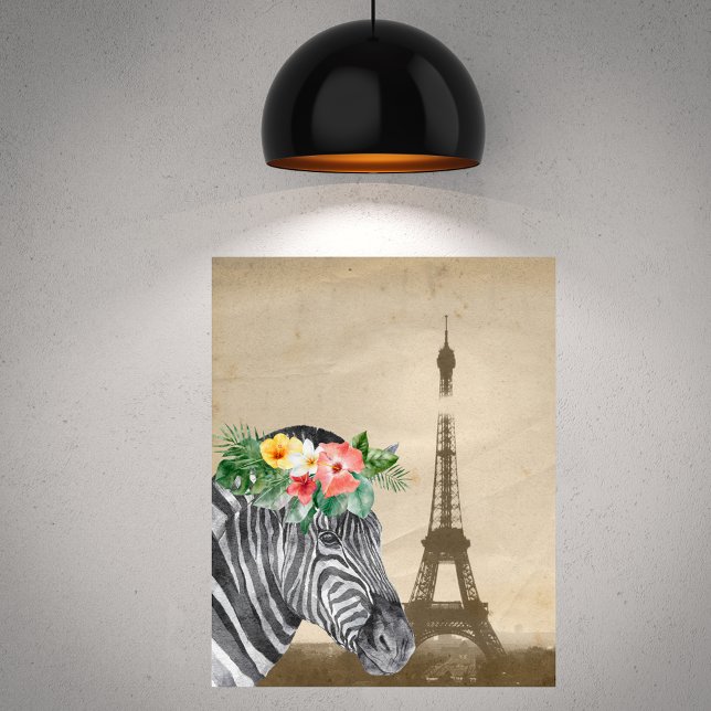 Extravagantes Zebra & Eiffel Tower Poster (Von Creator hochgeladen)