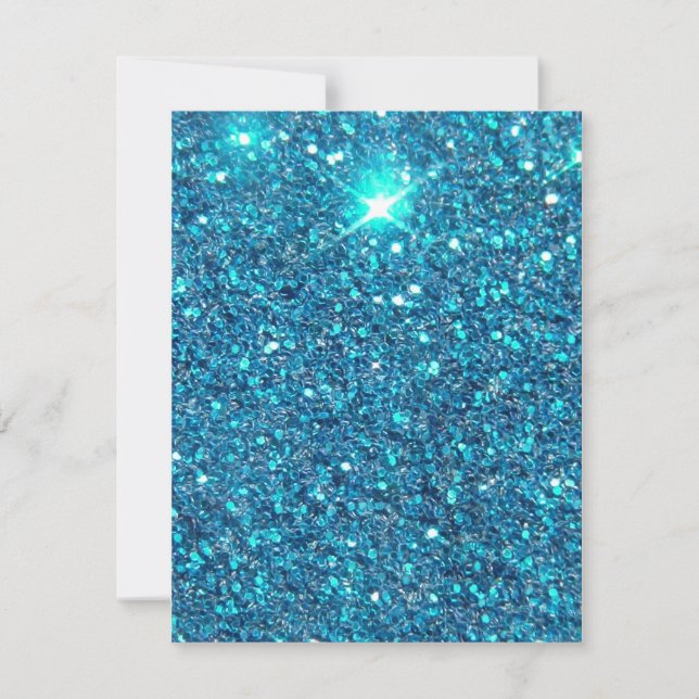 Extravaganz Blue Glitzer Shine Einladung (Vorderseite)