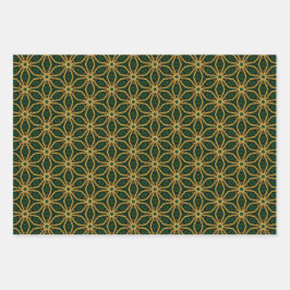 Extravaganz Emerald Green und Gold Weihnachten Geschenkpapier Set