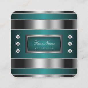 Extravaganz Silber und Aquamarin mit Imitaten Rhin Quadratische Visitenkarte