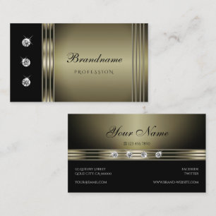 Extravaganz Silber und Schwarz mit Imitaten Rhines Visitenkarte