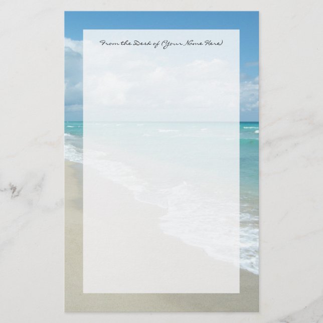 Extrem entspannend Strand Blick auf weißen Sand Briefpapier (Vorderseite)