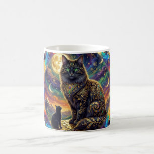 Extrem fantastisches Bild von 2 Katzen im Sci-Fi-S Kaffeetasse