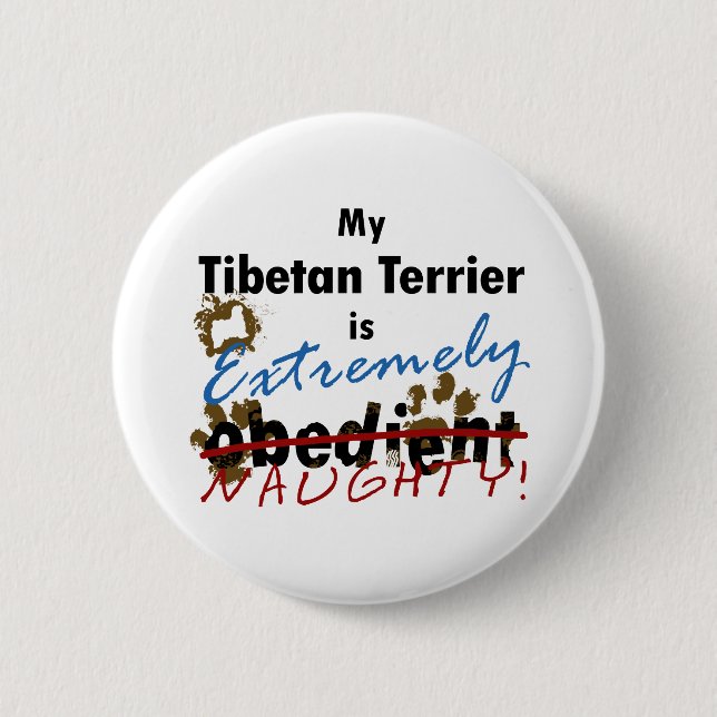 Extrem freches tibetanisches Terrier Button (Vorderseite)