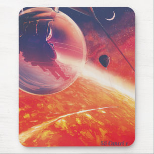 Extrem Hot Air Ballon auf Vulkanausschnitt Mousepad