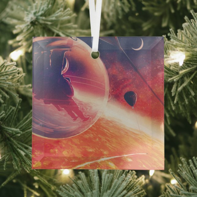 Extrem Hot Air Ballon auf Vulkanausschnitt Ornament Aus Glas (Insitu)