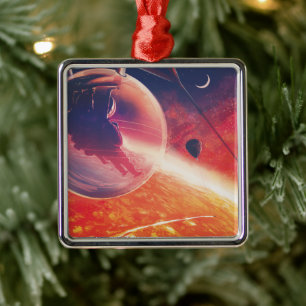 Extrem Hot Air Ballon auf Vulkanausschnitt Ornament Aus Metall