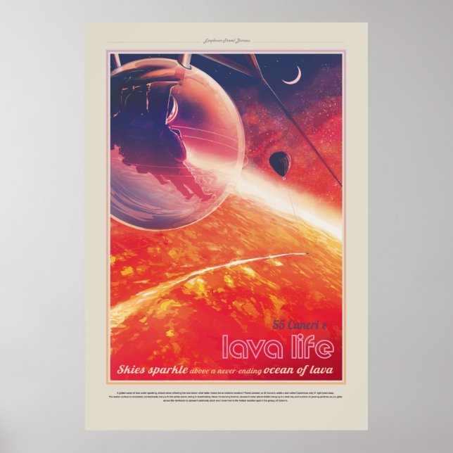 Extrem Hot Air Ballon auf Vulkanausschnitt Poster (Vorne)