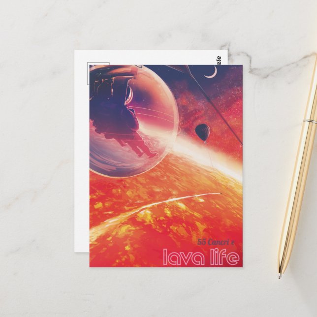 Extrem Hot Air Ballon auf Vulkanausschnitt Postkarte (Vorderseite/Rückseite Beispiel)