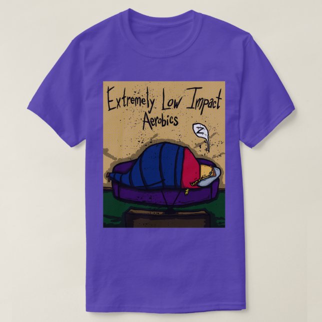 Extrem Low Impact Aerobics Yoga Cartoon T-Shirt (Design vorne)