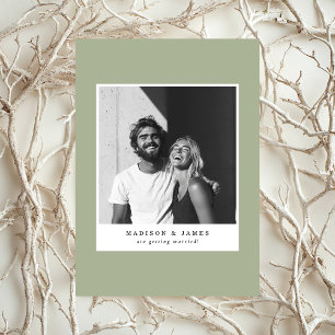 Extrem minimale Lässige Foto Sage Green Wedding Save The Date