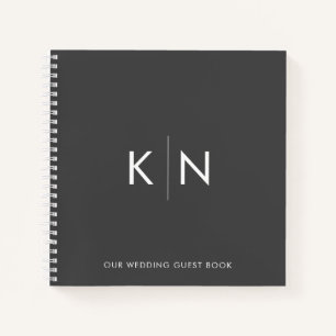 Extrem minimales Monogram Wedding Guest Book Notizbuch