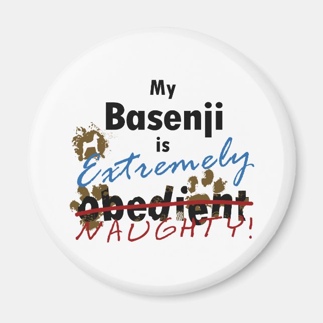Extrem naughty Basenji Magnet (Vorne)