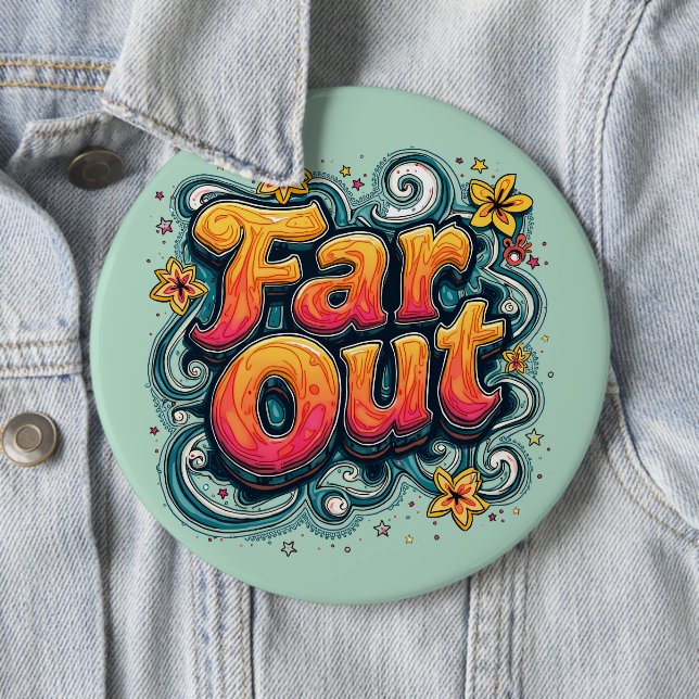 Extrem Retro 70er Psychedelic Groovy Hippie Button (Beispiel)