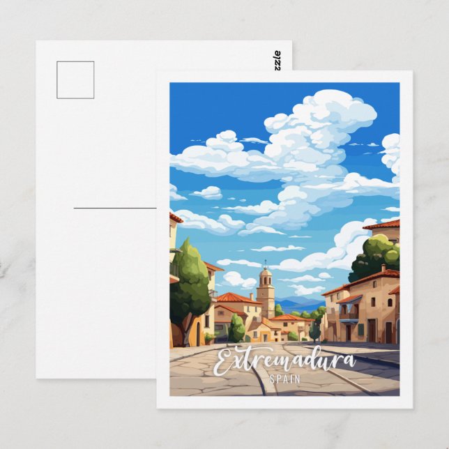 Extremadura Spanien Jahrgang Reise Postkarte (Vorne/Hinten)