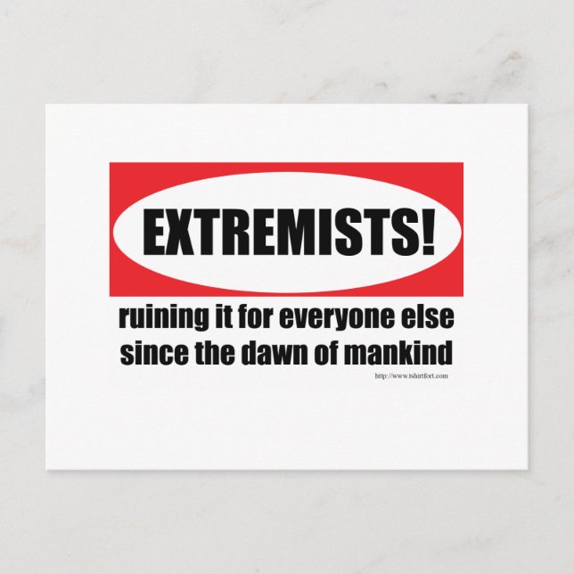 Extreme Ansichten Postkarte (Vorderseite)