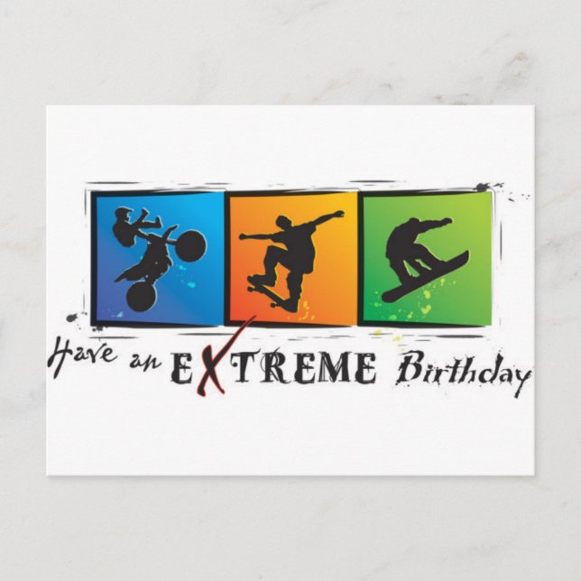Extreme Birthday Postkarte (Vorderseite)