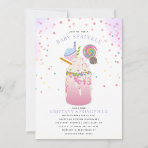 Extreme Crazy Milkshake Girl Babydusche Sprinkle  Einladung