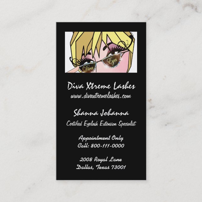 Extreme Eyelashes Business Cards Visitenkarte (Vorderseite)