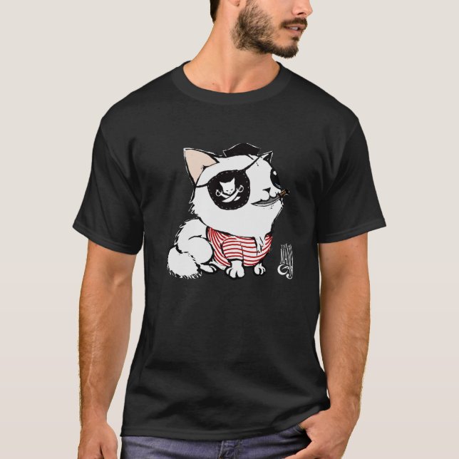 Extreme niedliche Piraten-Katze T-Shirt (Vorderseite)
