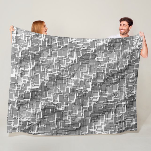 Extreme Overlay von grau geprägten Quadraten Fleecedecke (Beispiel)