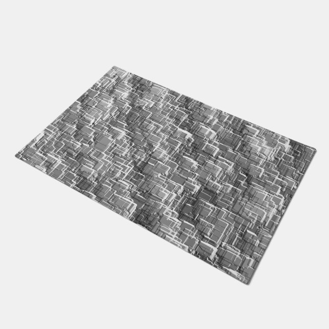 Extreme Overlay von grau geprägten Quadraten Fußmatte (Schrägansicht)