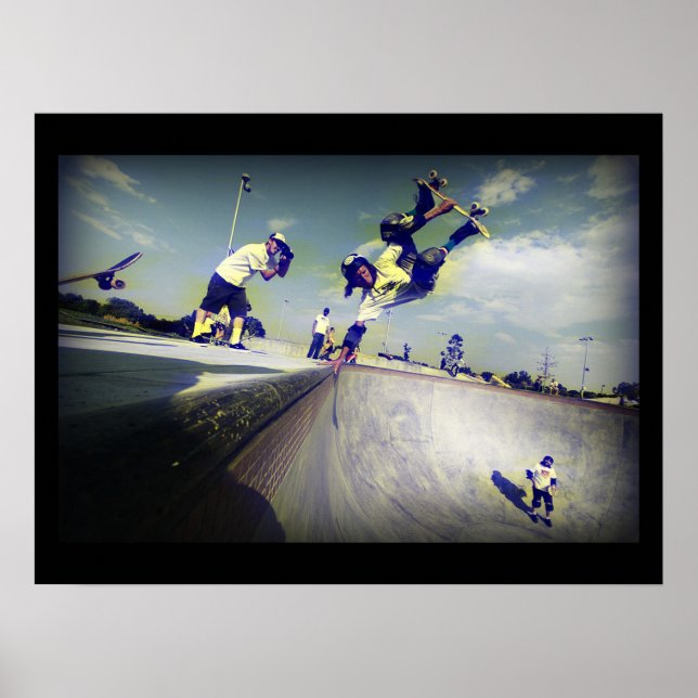 Extreme Sports Poster:Skateboarder machen Tricks Poster (Vorne)