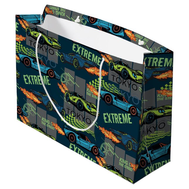 Extreme Tokyo Street Racing Pattern Große Geschenktüte (Rückseite Schrägansicht)