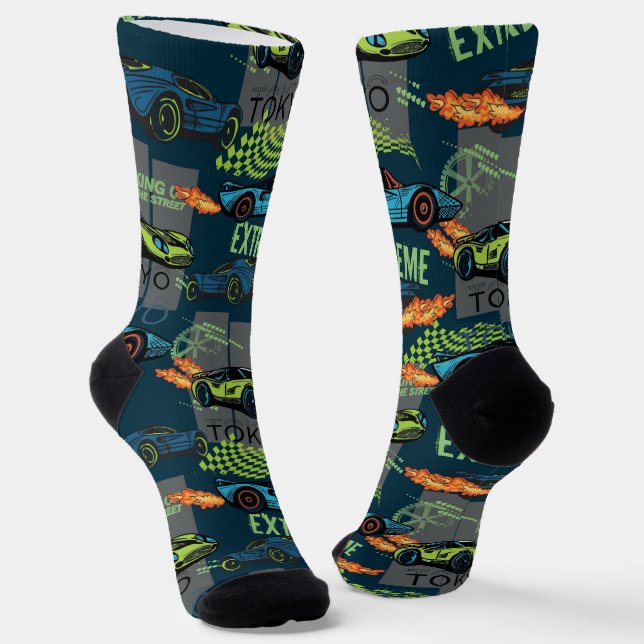 Extreme Tokyo Street Racing Pattern Socken (Gewinkelt)