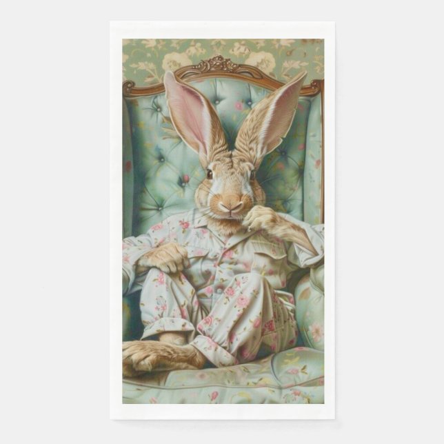 Extremely Sophisticated Rabbit Guest Towels Serviette (Vorderseite)