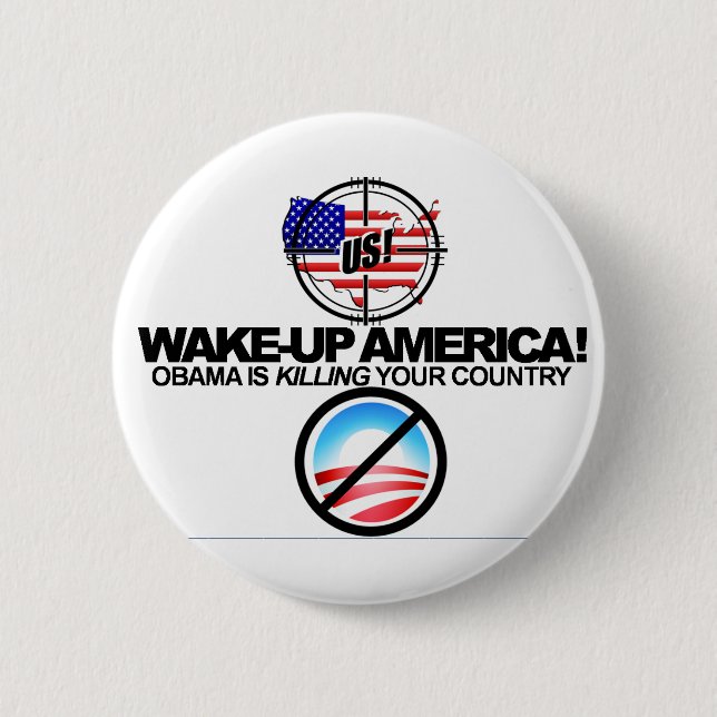 Extremer AntiObama scherzt Knopf 01 Button (Vorderseite)